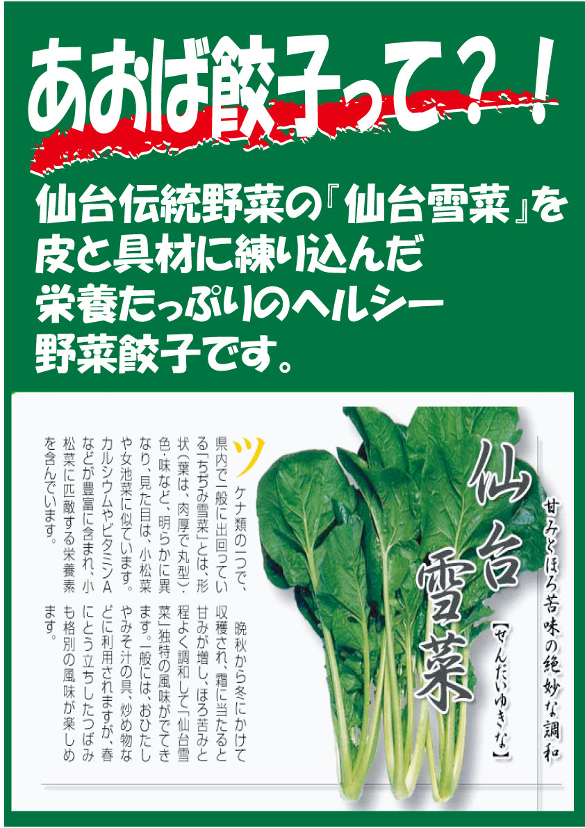 仙台あおば餃子（お土産用）18個　【保冷剤付】